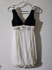 Sue Wong Walt Disney Woman's  Black / White Beaded Cocktail Prom Dress 2 $328