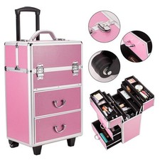 Professional Rolling Makeup Train Case Cosmetic Beauty Trolley Aluminum Travel