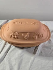 Romertopf 119 Clay Baker Roaster Original Made in Germany + Booklet