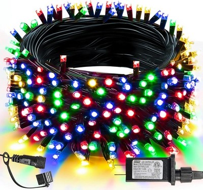 TW SHINE Christmas Lights, 200 LED 66FT Outdoor Christmas Lights Plug in with 8