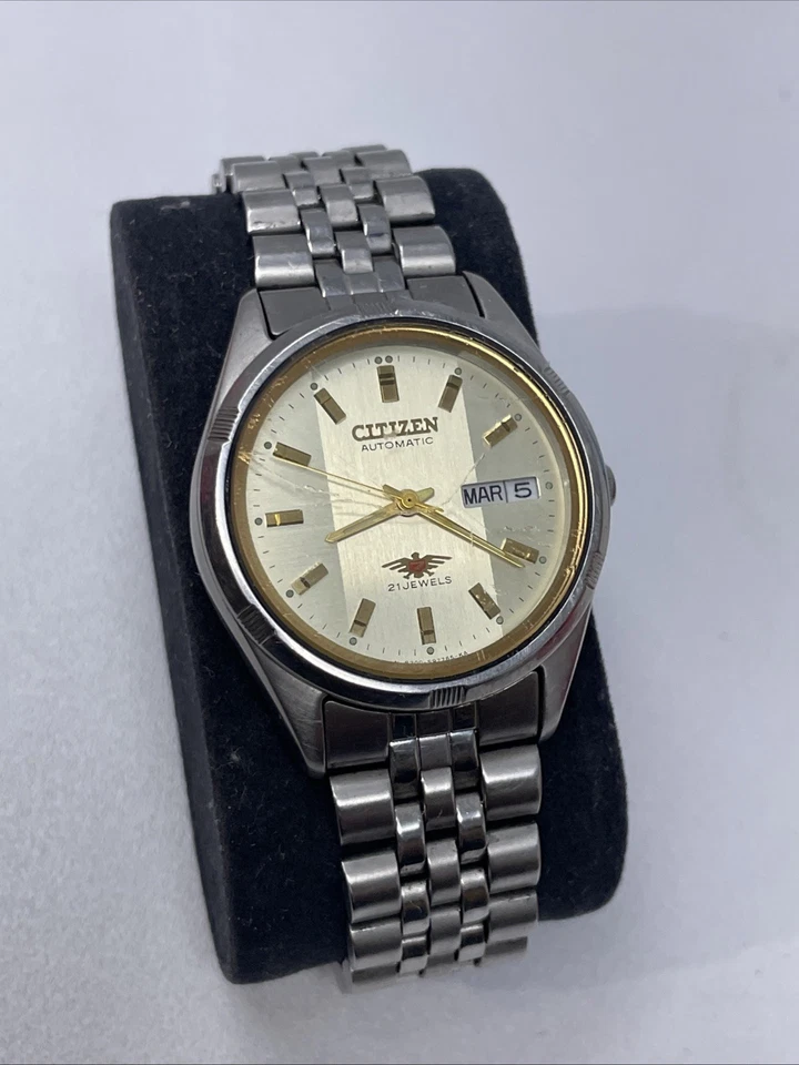 Relógio masculino Citizen dourado - 8200 automático 21 joias esqueleto traseiro - Imagem 4 de 4