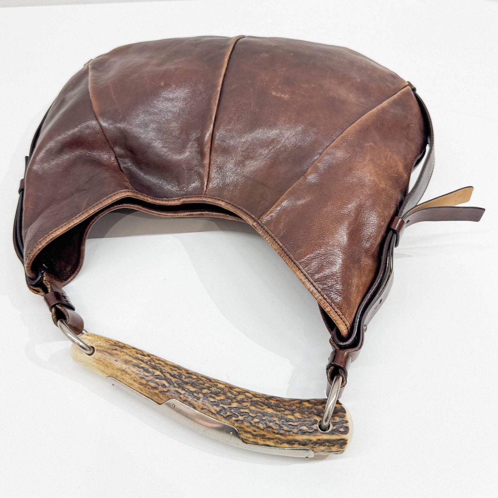 SAINT LAURENT Mombasa Brown Leather Shoulder Bag thumbnail 7