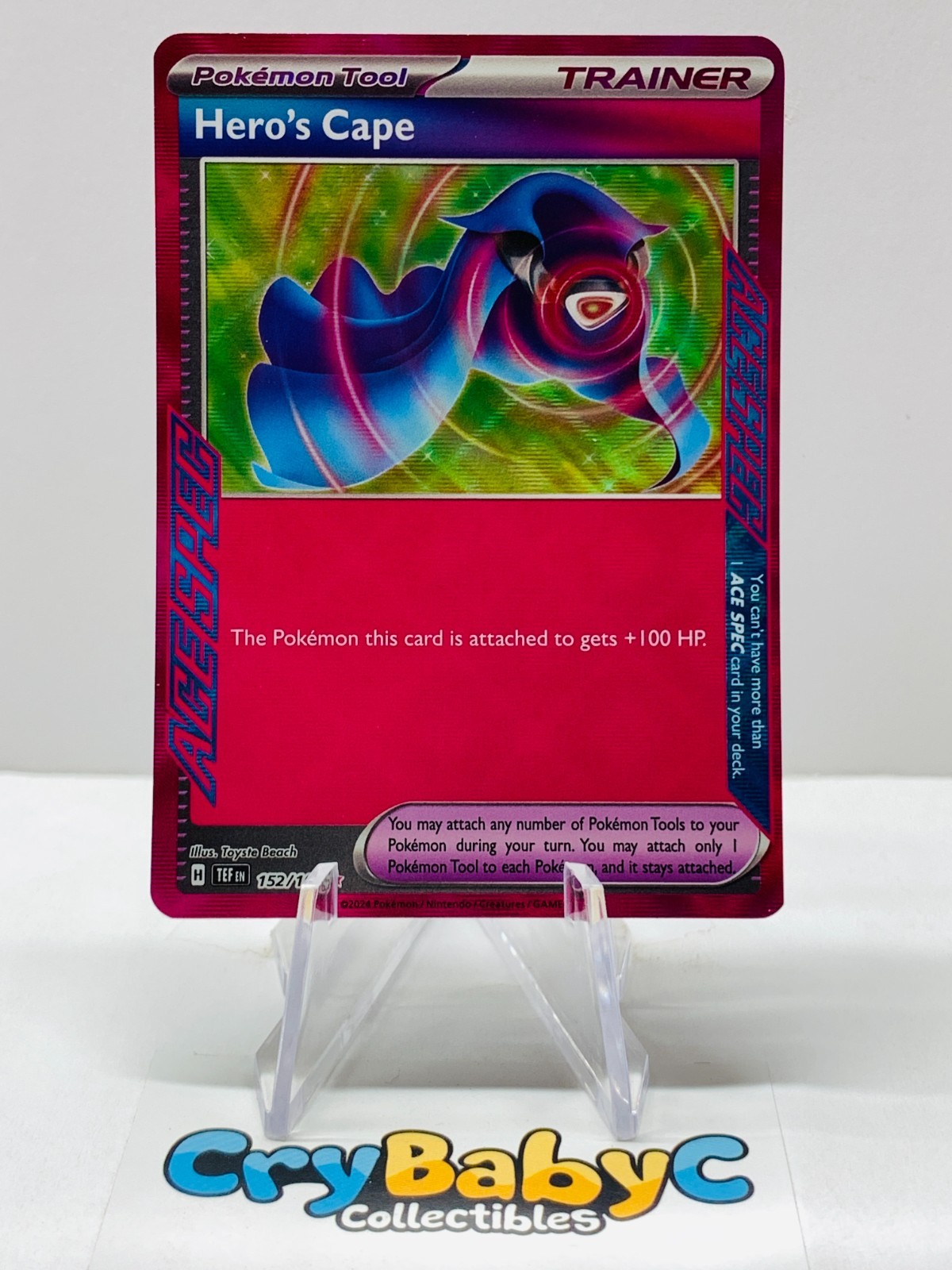 Pokemon Hero's Cape 152/162 Temporal Forces Scarlet & Violet ACE SPEC Rare