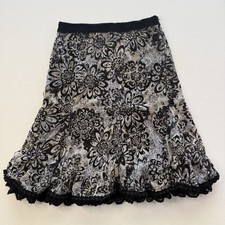 Vintage Y2K Silk Chiffon Floral Skirt Ruffle Forest Fairy Size 2 Whimsygoth