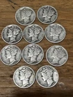 Mercury Dime Lot (10) 90% Silver! Below Melt!