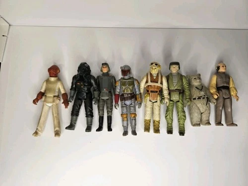 Lot Of 8 Vintage Kenner Star Wars Action Figures 1979- 1983- Boba Fett,  Akbar.