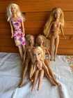 Lot of 5 Dolls - 4 90's or 2000's Barbies and 1 Bratz Cloe, Blonde, Teen Skipper