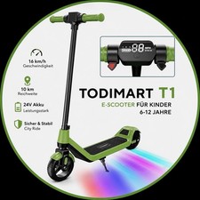 TODIMART Kinder E-Scooter 150W faltbar 16km/h LED Elektroroller 6-12 Jahre