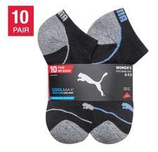 Puma Women's No Show Low Cut Socks, 10 Pair Fits Womens shoe size 5-9.5 NEW