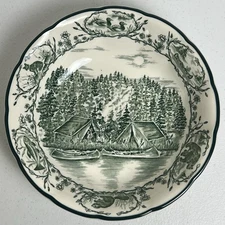 International Bob Timberlake Camp Green 9" Round Vegetable Serving Bowl Lodge