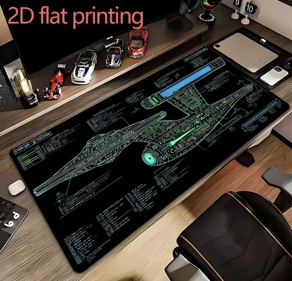 Gaming Mauspad XXL Anti-Rutsch  Schreibtisch Matte Star Trek,80x40PosterPlan7111