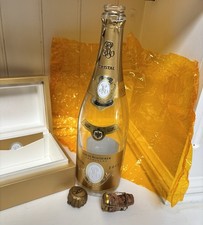 Cristal Champagne Bottle, Box, Cork, Booklet, Wrapping 2012 Empty Louis Roederer