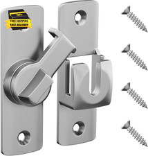 Flip Door Latch, 90/180 Degree Barn Door Latch, Silver Right Angle Door Lock Lat