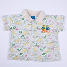 Disney Y2k AOP Pooh Super Sleuths Shirt 3T Tigger Polo Tee Character Rare