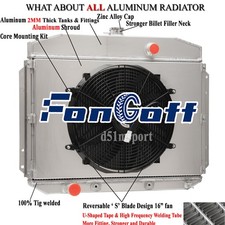 3 Row Radiator Shroud Fan Fit 1961-1964 Ford F100 F250 F350 Pickup Truck V8 5.9l
