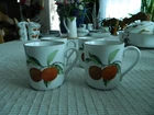 Royal Worcester "Evesham" (4) Gold Trim Coffee Mugs                         RWET