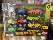 Dinosaur Cars Toy Set   10-Piece Free-Wheeling Dino Vehicles, Ages 3 , Play Righ