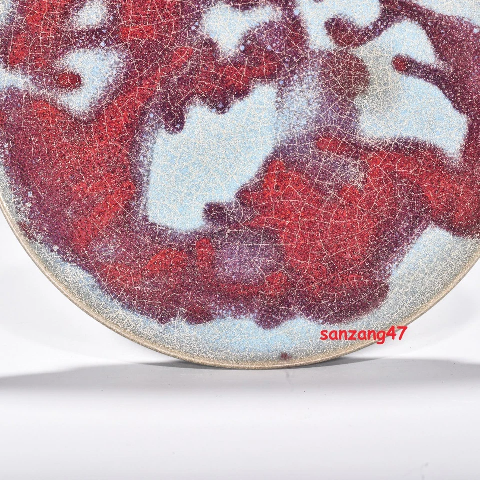 7.9" China Antigua Canción Dinastía Jun Horno Porcelana Rosa Púrpura Esmalte Placa Foto 4 de 4