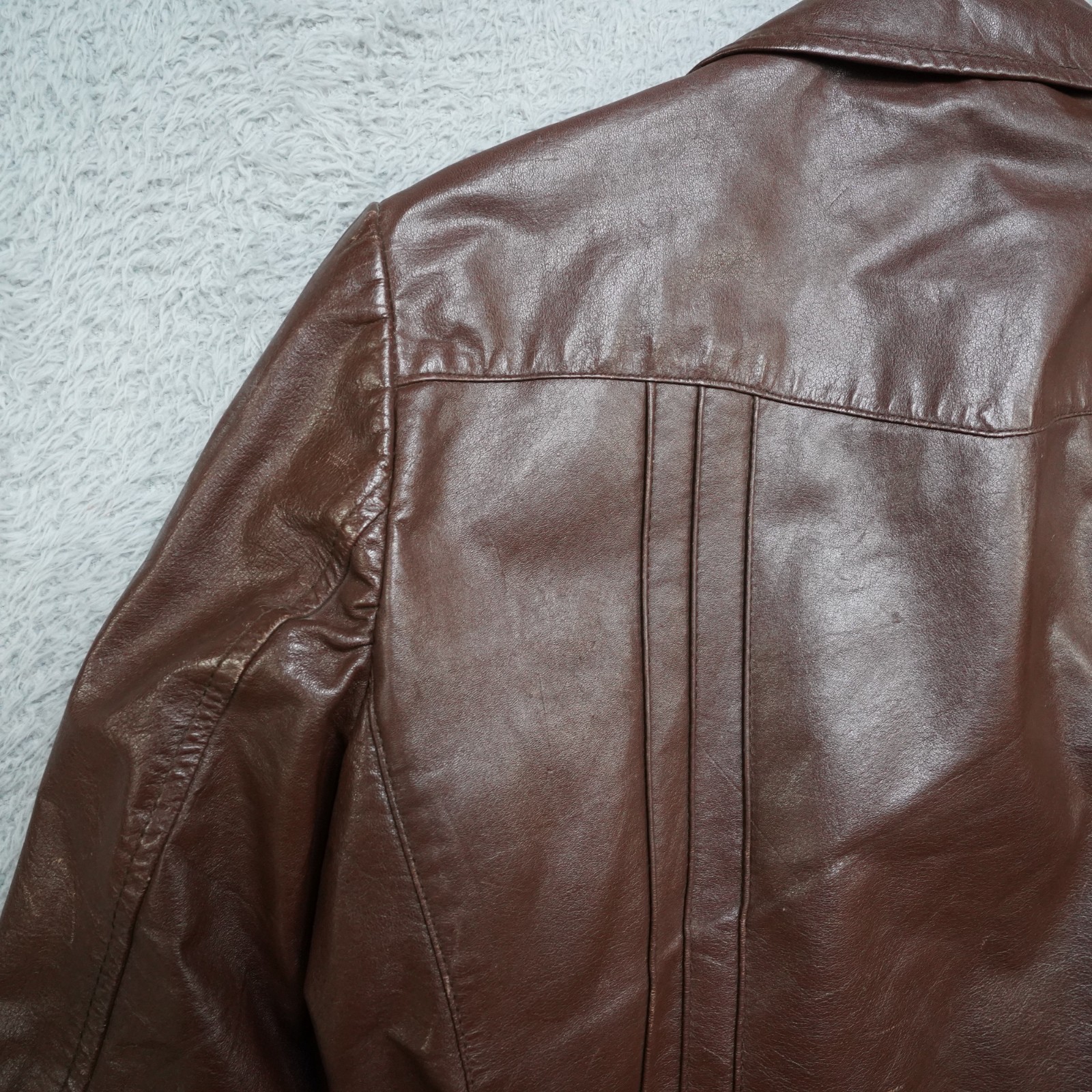 Vintage 70s Cooper Bomber Leather Jacket Mens 42R Brown Lined Talon Zip Designer