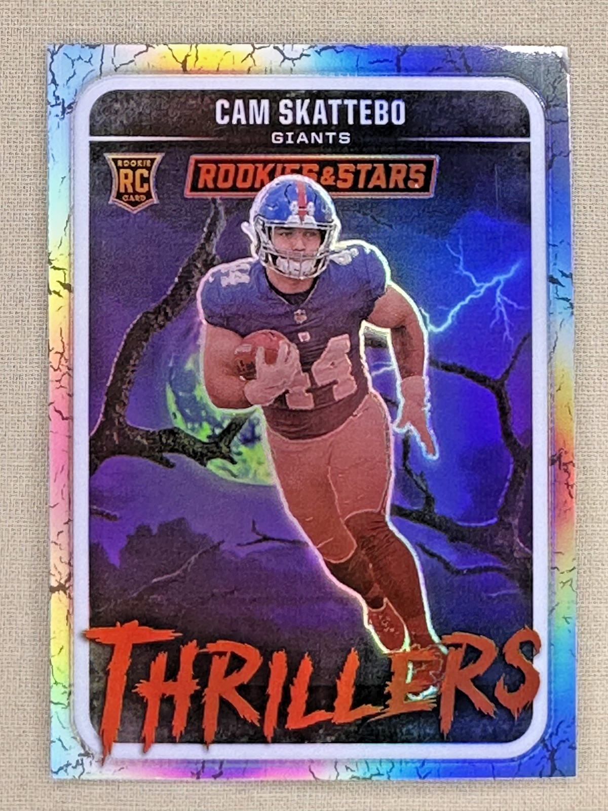 2025 Rookies and Stars Cam Skattebo RC THRILLERS silver prizm NY Giants #26