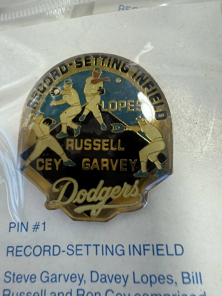Dodgers Pin #1 Unocal 76 Record Setting Infield pin lot of 9 new old stock - Image 2 of 4