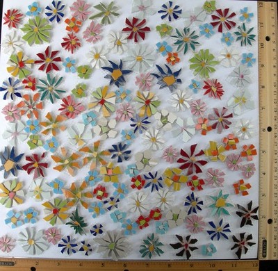 One Square Ft Mix Flowers Mosaic Tiles, Assorted Colorful Daisy Tiles