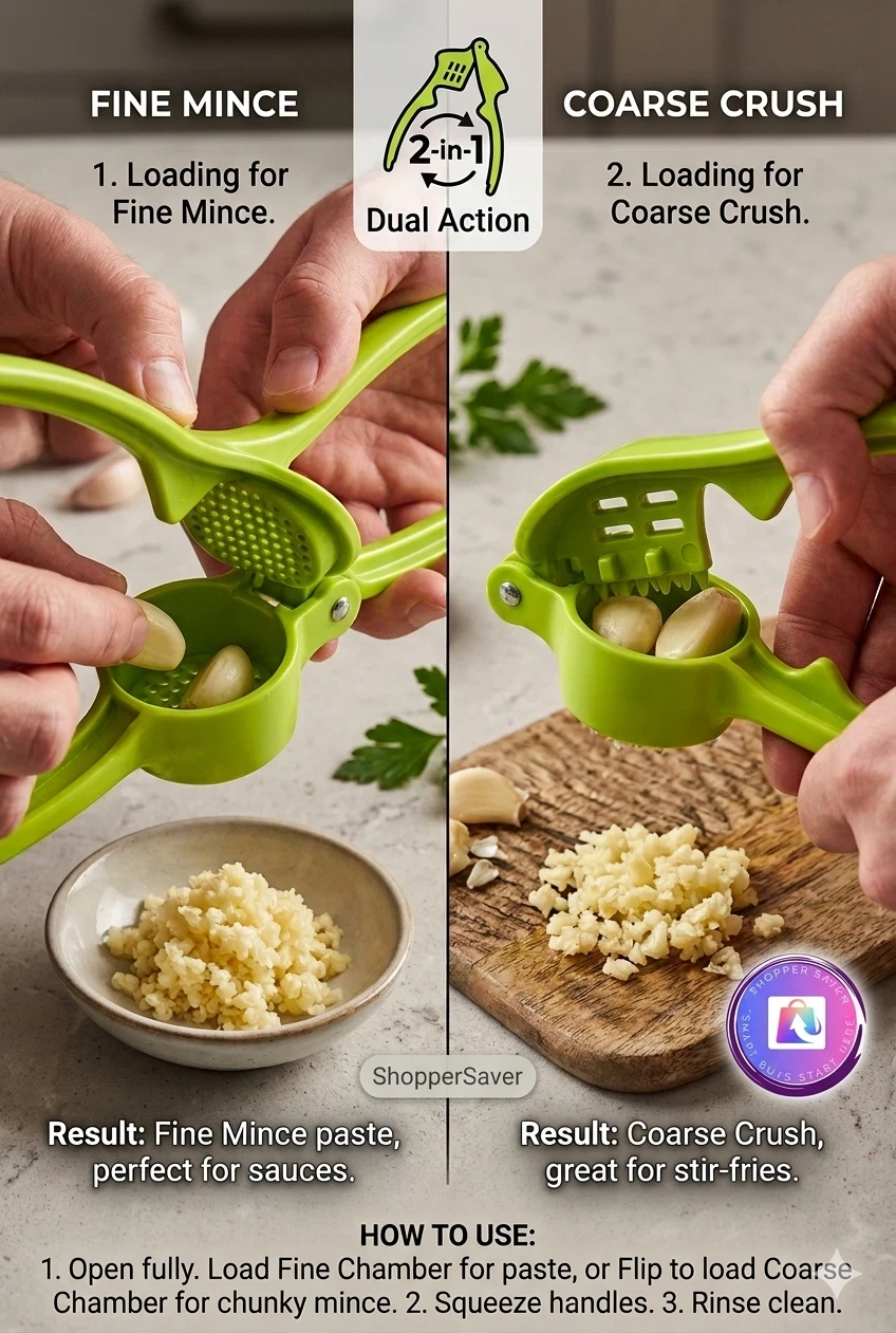 2-in-1 Dual-Action Garlic Crusher – Multi-Sided Professional Mincer
Opens in a new window or tab