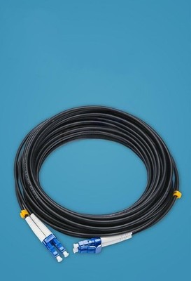 Black Armored Fiber Cable LC-LC UPC SM 9/125 Duplex Fiber Optic Patch Cord 60M #