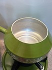 1970s Imperial MCM Mod Green Floral Fondue Set With Sticks 6 Divided Plates NICE — photo 8