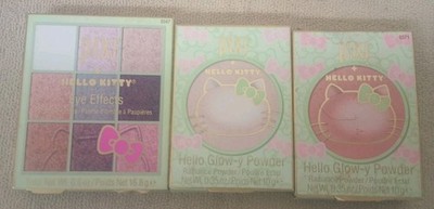 New Pixi Hello Kitty Makeup Kit Set Of 3 Pieces Chrome Palette Eye Effects Glowy