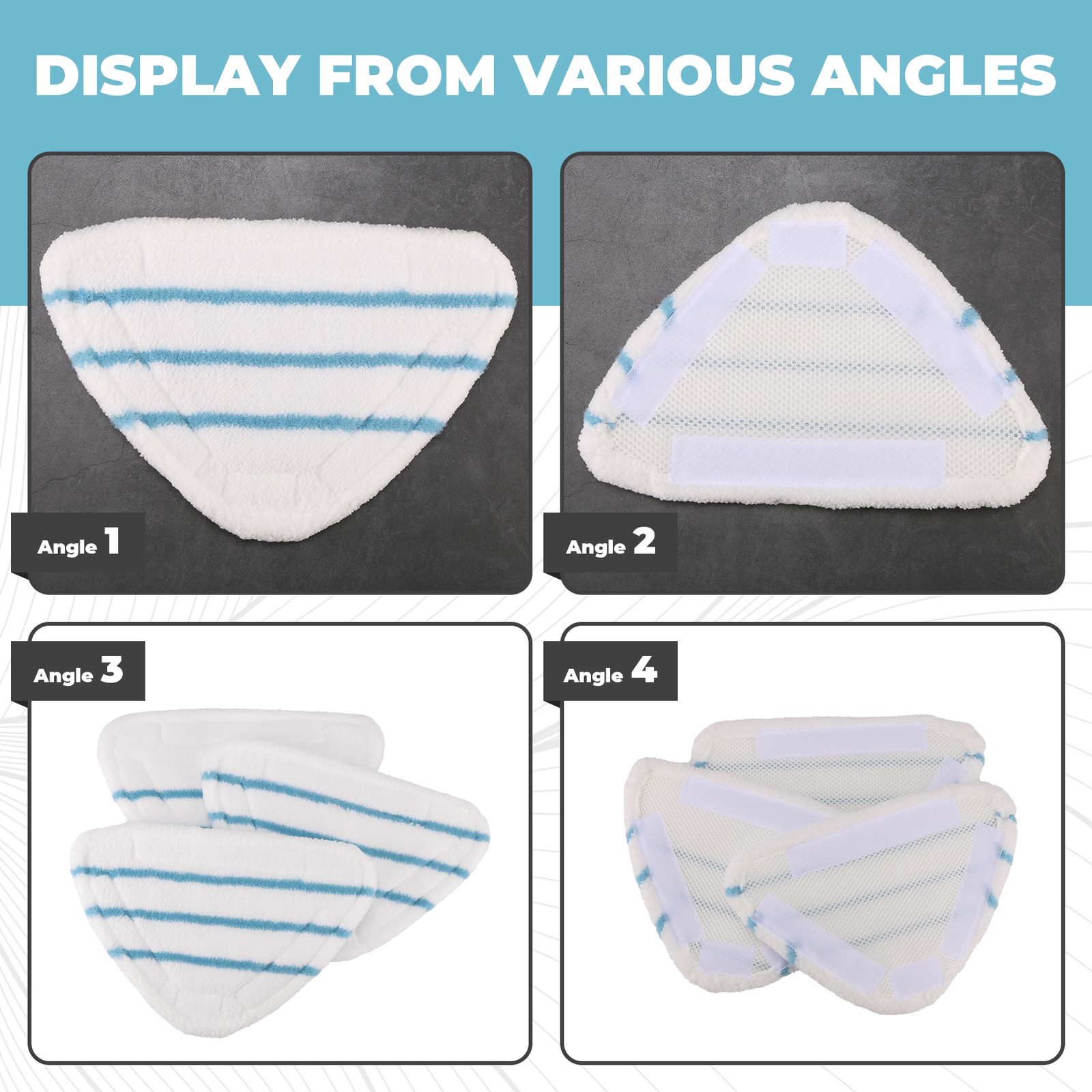 3Pcs Steam Mop Replacement Pads Triangle Washable Cloth Cleaning Floor6813