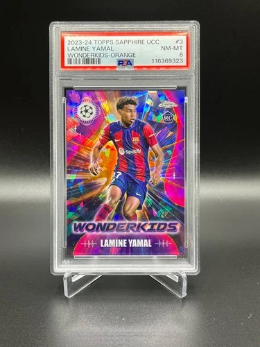 2023-24 Topps Sapphire UCC - Lamine Yamal - Wonderkids Orange (24/25) PSA 8