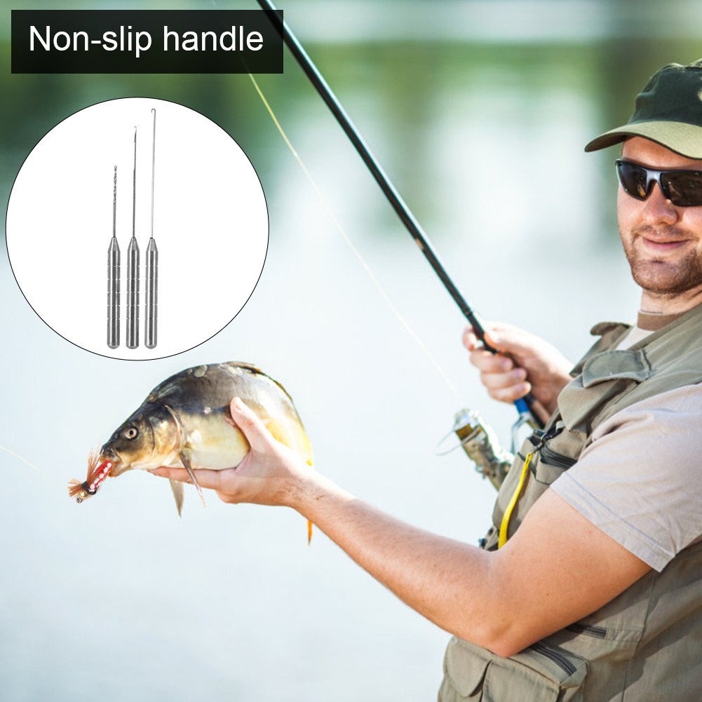 3pcs Stainless Steel Fishing Bait Stringer Needle AntiRust Fishing Tool