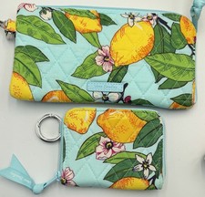 Vera Bradley Lemon Grove Triple Plegable y Cartera Pequeña Patrón Retirado Lote