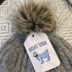 NWT! GOAT adult sized Gray Cable Knit Pom Pom warm winter hat beanie, fits most — photo 4