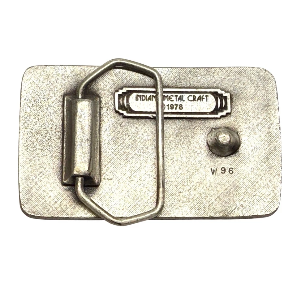Hebilla de cinturón Colorado 1978 Indiana metal artesanía escena montaña peltre vintage Foto 2 de 4