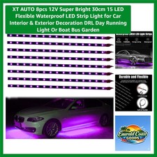 Energy-Efficient 30cm LED Strip Lights, 8-pack for Car Interior Outdoor Events