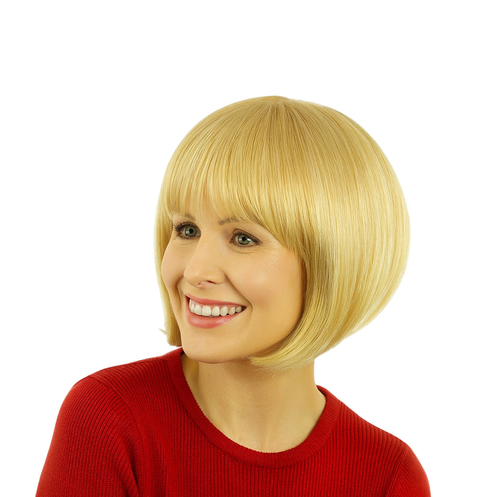 Perruque blonde dorée méchée ALISEE 24BT613 fibre haute qualité