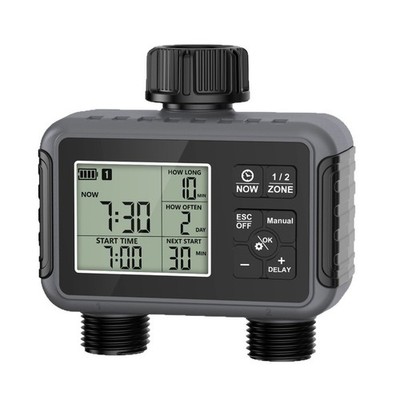 Programmable Garden Watering Controller with Two Timers IPX5 Waterproof Design