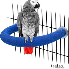 Unique U-Shaped Quartz Bird Perch for Large Birds - Easy Installation, Blue