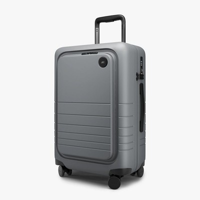 Monos Carry-On Pro Luggage 22'' Gray Polycarbonate Spinner TSA Lock Telescopic
