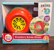 Play Day Strawberry Bubble Blower, Strawberry-Scented, 2pc, Ages 3 
