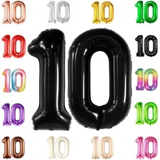 KatchOn Black number 10 balloon 40 Inch for 10th Birthday Decorations