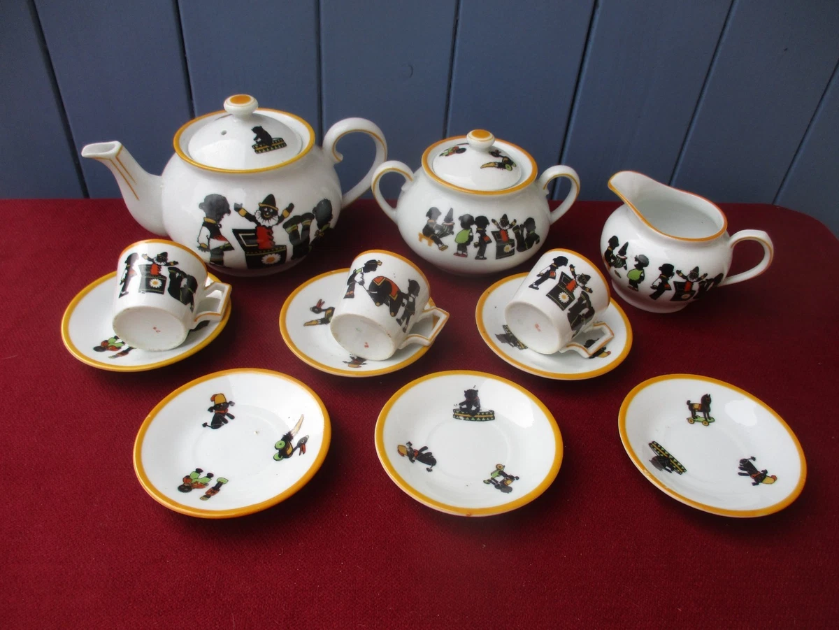 Ancienne Dinette Service à Café Porcelaine Art Déco - Jouet Enfant / Poupée