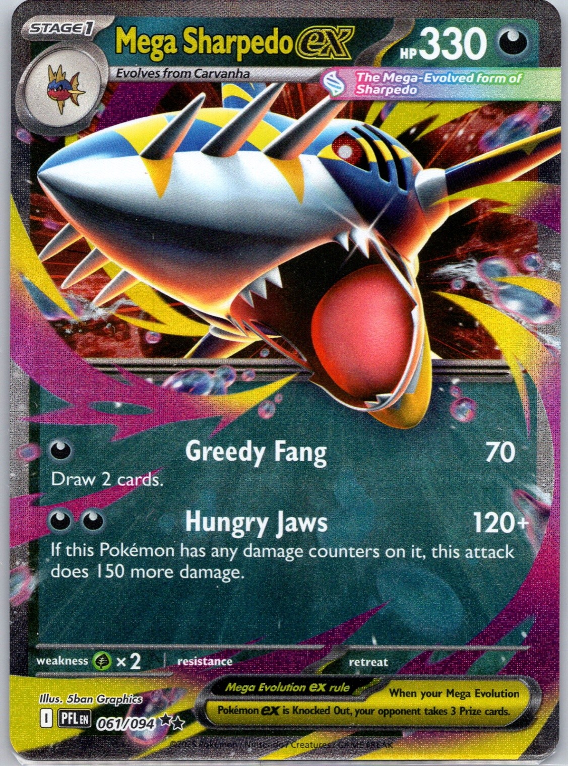 Mega Sharpedo ex  ME02: Phantasmal Flames #061/094 NM