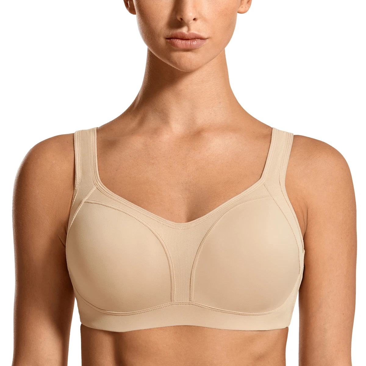 SYROKAN Women's High Impact Underwire Sports Bra Adjust Strap Full