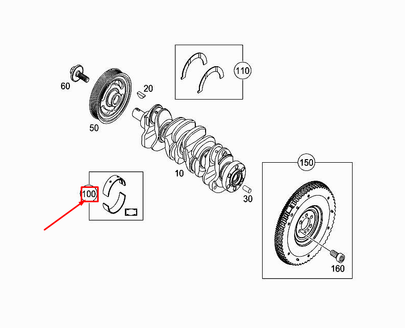 Neu MERCEDES-BENZ CITAN W415 Motorkurbelwellenlagerschale A2000330101 Original