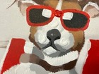 Dog on a lounge chair on the beach oil painting 20 x 24” — photo 6