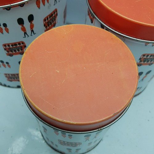 London Bus Soldiers Round Cake Storage Tins Set x3 Vintage Tesco Stores - Picture 3 of 15