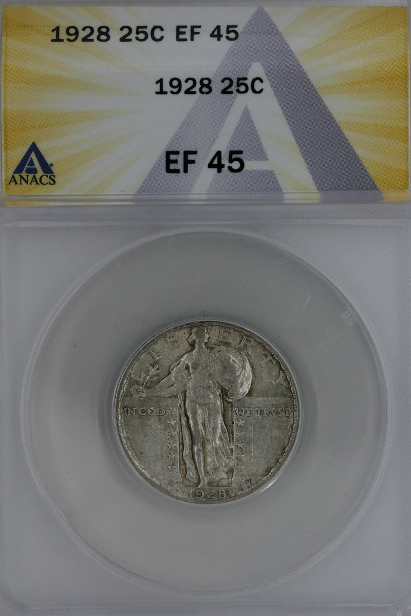 1928 .25 ANACS EF 45 Standing Liberty Quarter, Liberty 25 Cents | eBay